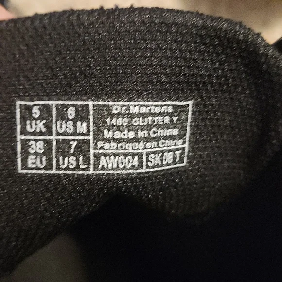 Dr. Martin Airwalk 1460 Core Kids Glittery Y Gunmetal Boots NEW Sz 6 - Picture 7 of 8